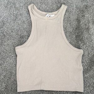 Divided Beige Tank Top